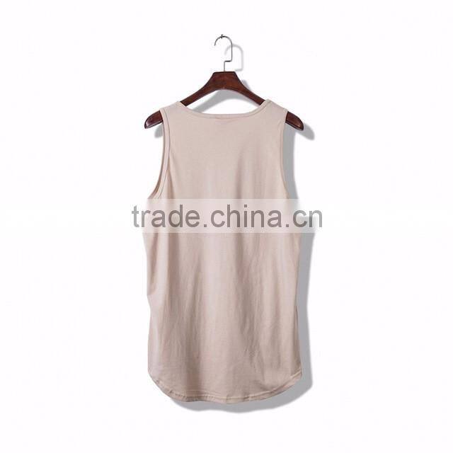 Women Black Plus size Round Hem Tear Holes Tops Longline Tank Top