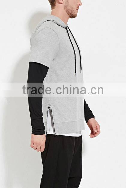fashion mens short sleeve sports hoodies