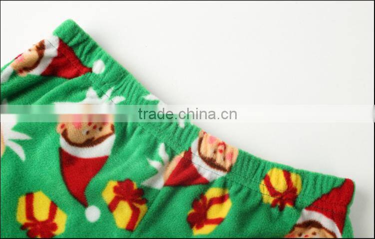 snowman printing boy pajamas fashion sleeping wear green pajamas