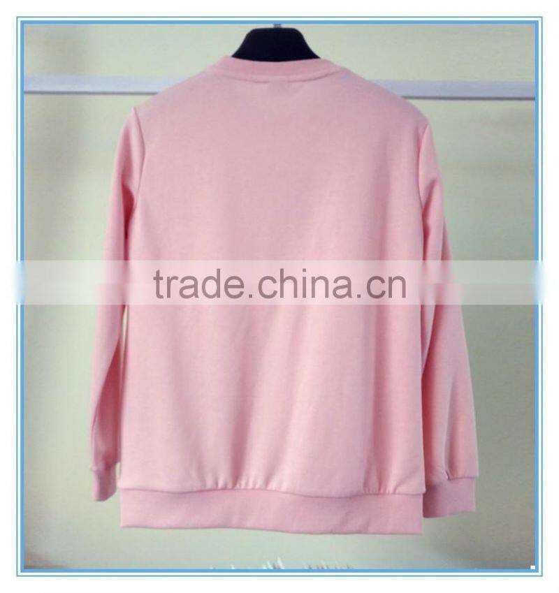 Custom Sublimation Hoodies/Sweatshirt Printed Pink Color Polyester/Cotton Plain Hoodie