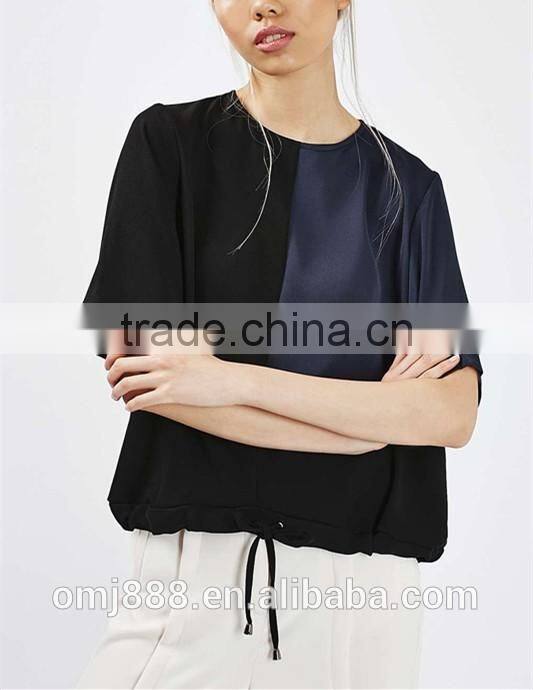 Wholesale fashion metallic shimmer t-shirt women