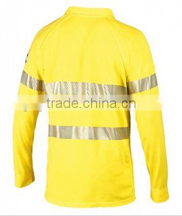 long sleeve fire retardant polo with FR segmented tape