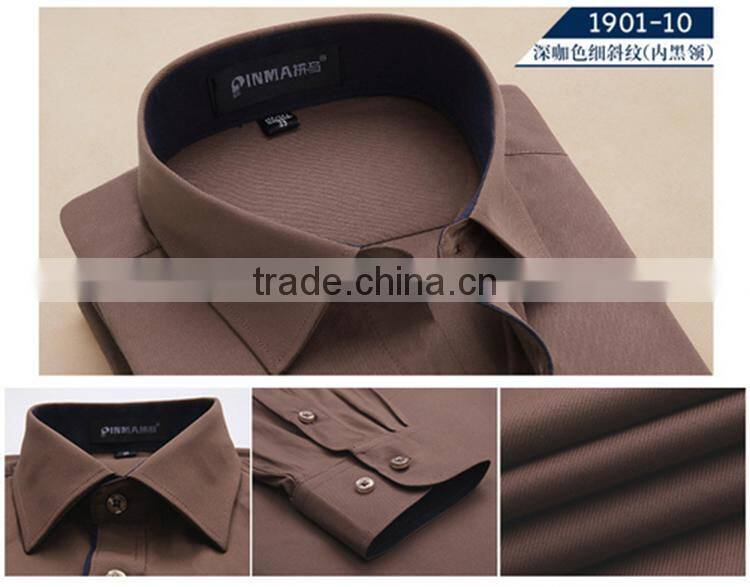 Solid color shirt China supplier competitive price oem fancy printed collar&cuff western shirt for men