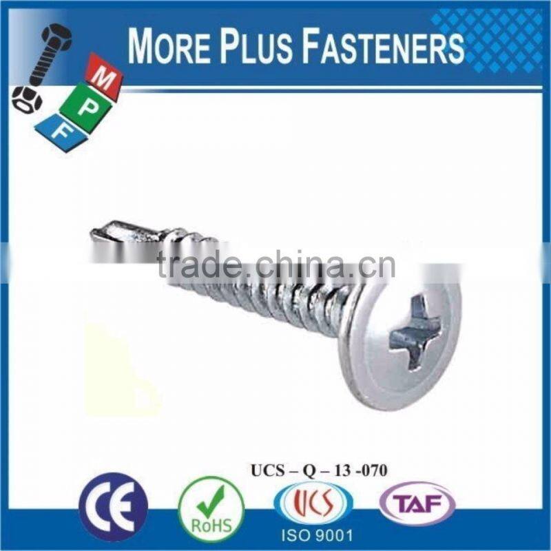 Made In Taiwan Modified Truss Head Wafer Head Phillips Drive Self Drilling Stainless Steel Zinc
