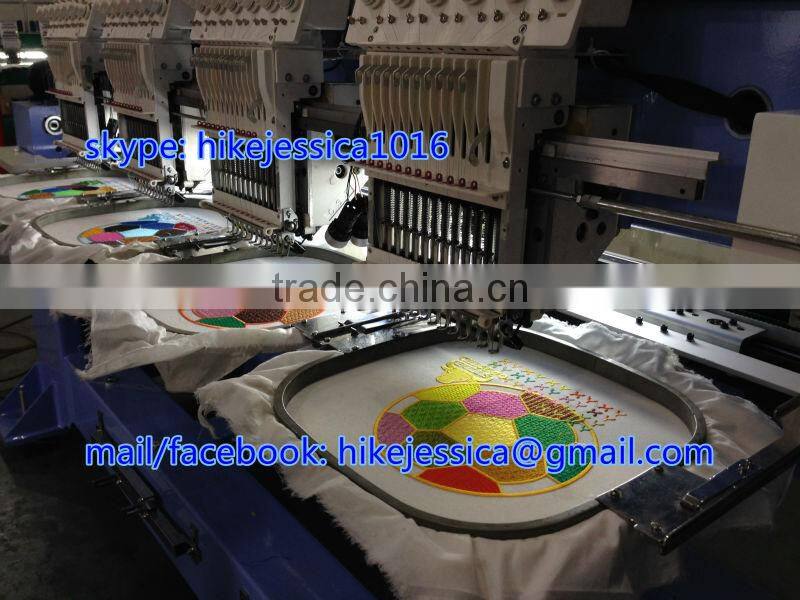 fushun 1204 4heads 12colors tubular cap t shirt computerized embroidery machine