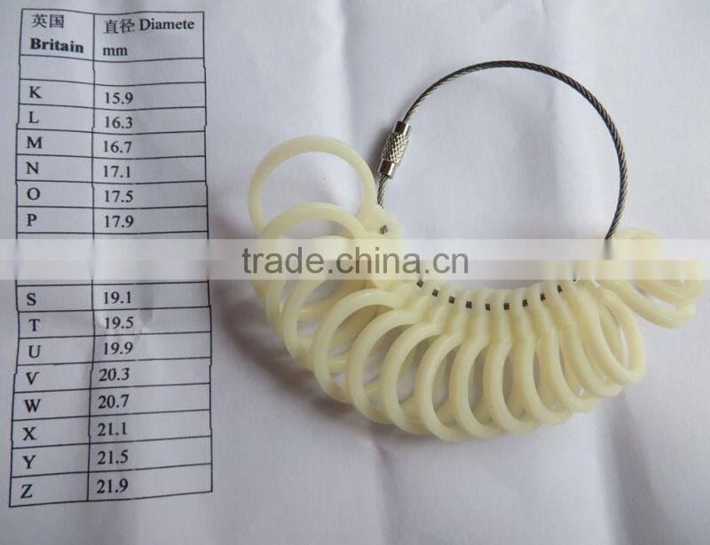 UK Sizes K---Z Plastic Round Rings Gauge Sizers Jewelers Tools Finger Ring Sizes Platic Measurements