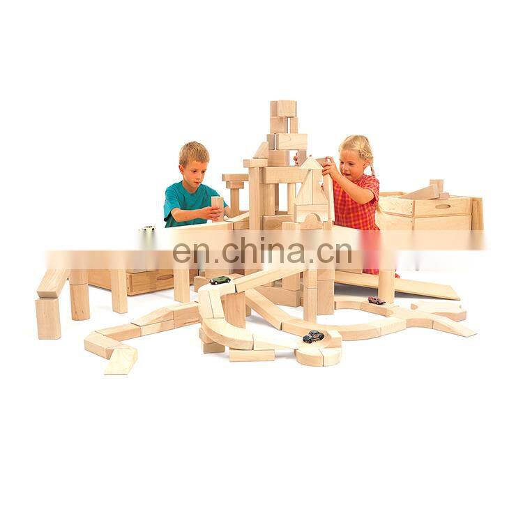 Montessori Early Educational Solid Wooden Building Blocks Set For Kids