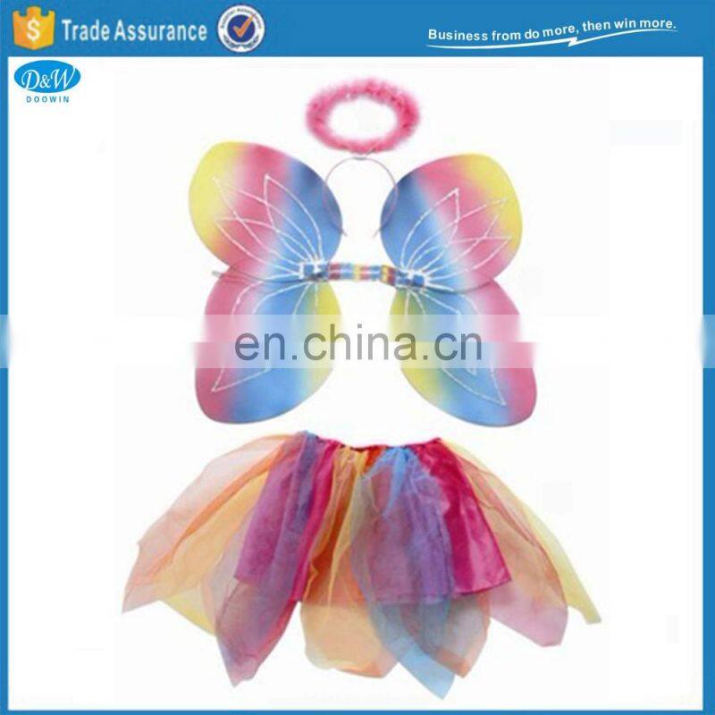 LT Pink Tinkerbell Fairy Wings Tutu Set for Girls Party Dressup