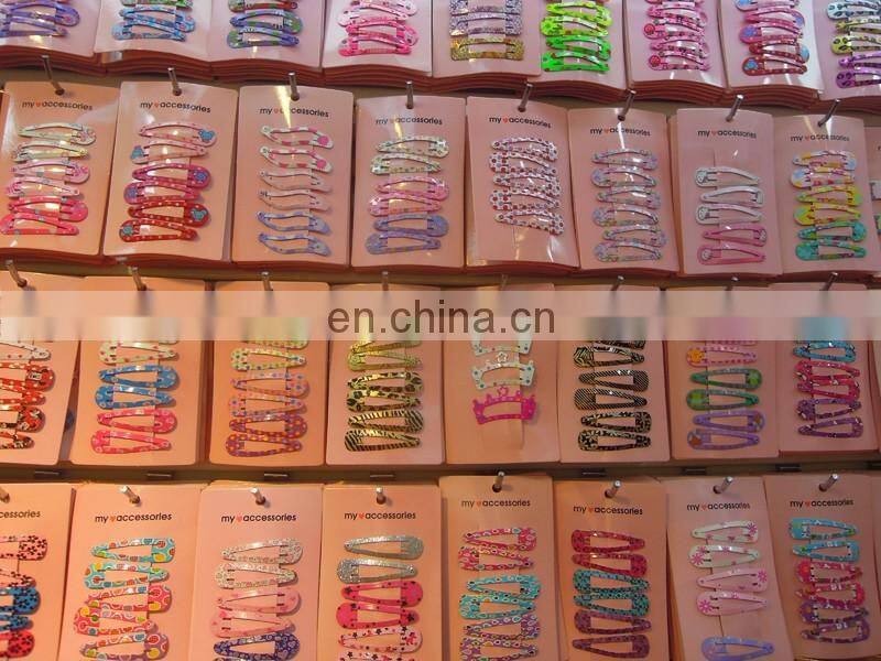 Classic style stars printed metal hair snap clip