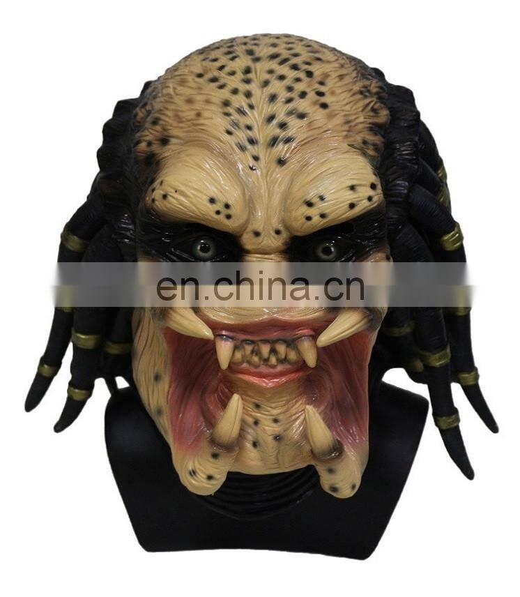 High Quality Soft latex Party Fancy Dress Horror Halloween Cosplay Props Alien Predator mask