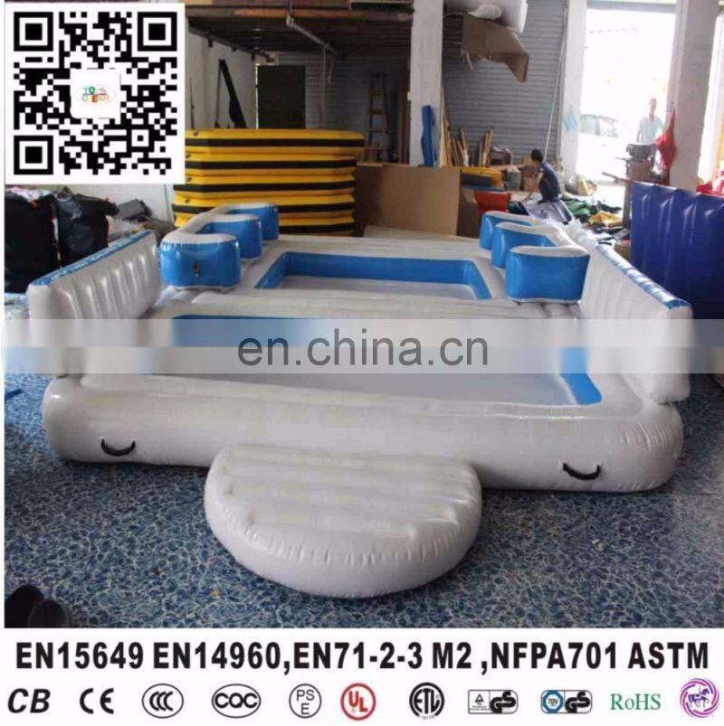 6 persons Inflatable Water floating island Floating Lounge Island for sale