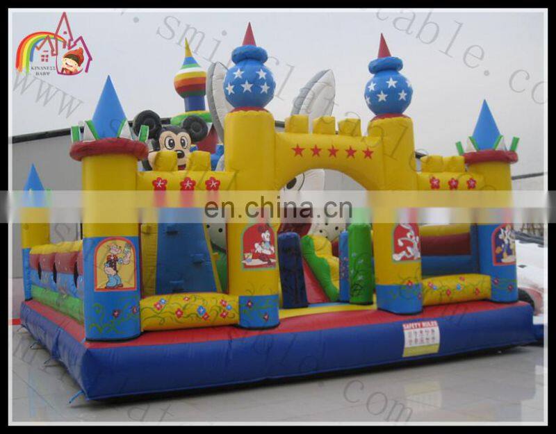 Attractive inflatable fun city, big inflatable bouncy games, inflatable combo slid fun land city