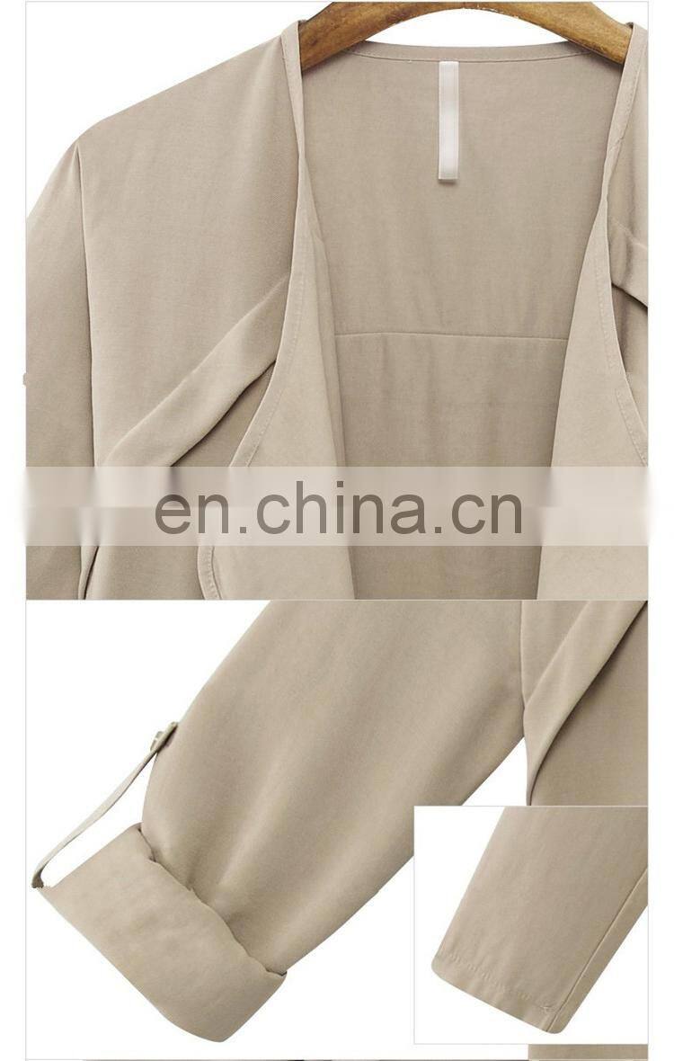 autumn 2017 collection fashion khaki irregular design thin coat classic wonem's coat