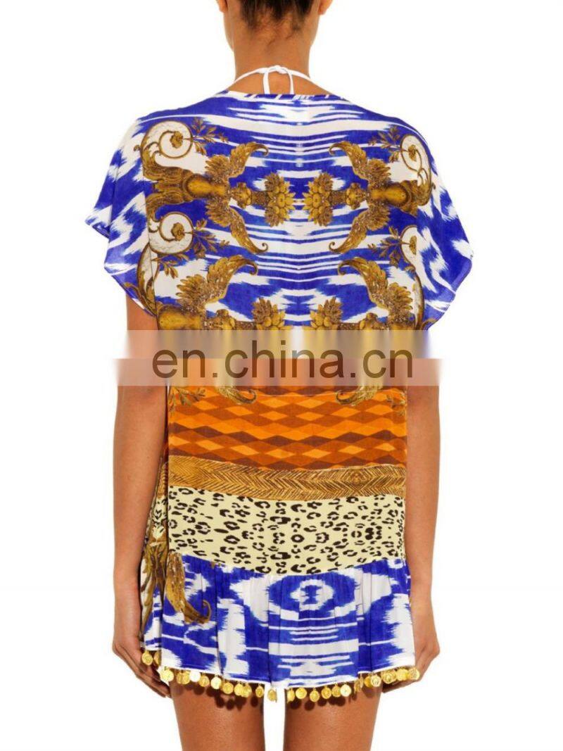 High quality sheer chiffon blouson beachwear swimwear cover-up beach dress