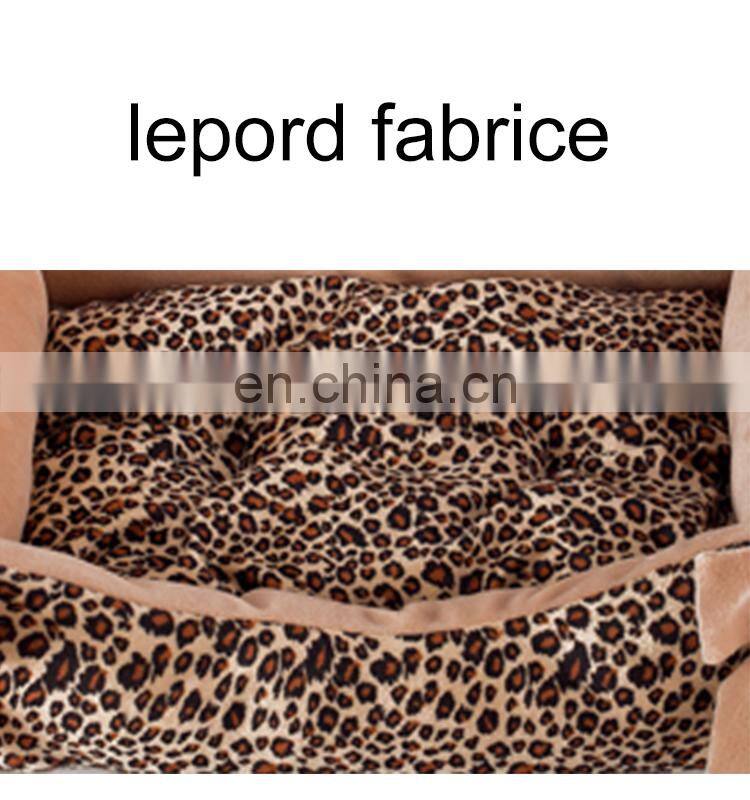 dog bed/Leopard square pet bed 2size/set