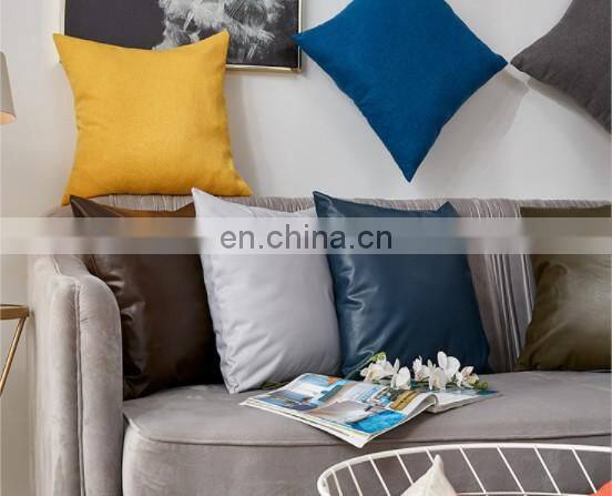 Wholesale Home Decorative Faux Leather Throw Pillow Cover Soft Cushion Cover for Sofa