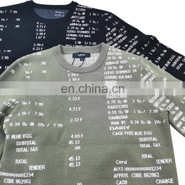 DiZNEW Wholesale Cotton Jacquard Knitted Pullover Sweater Men