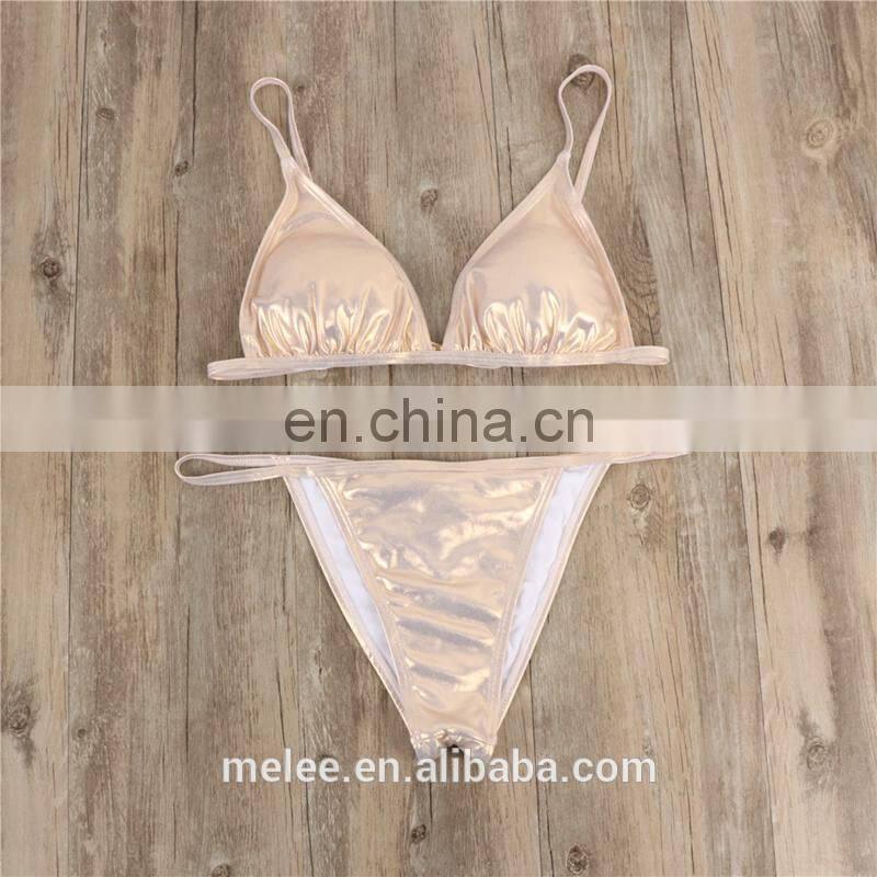 bikini Sexy Solid color Sling simple tie triangle Thong girl Beach Sun bath swimwear women swimsuit women biquini bikinis