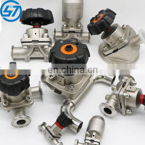 SS316 Sanitary Zero Dead Leg T type Diaphragm Valve for Pharmaceutics