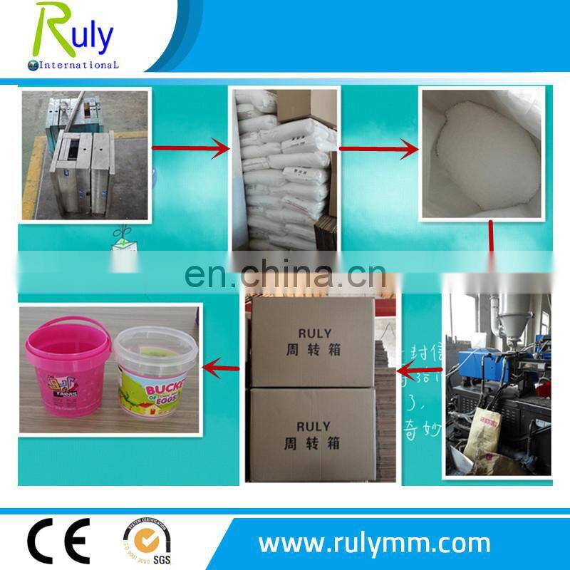 Qingdao factory clear/transparent food grade plastic buckets with custom lid color