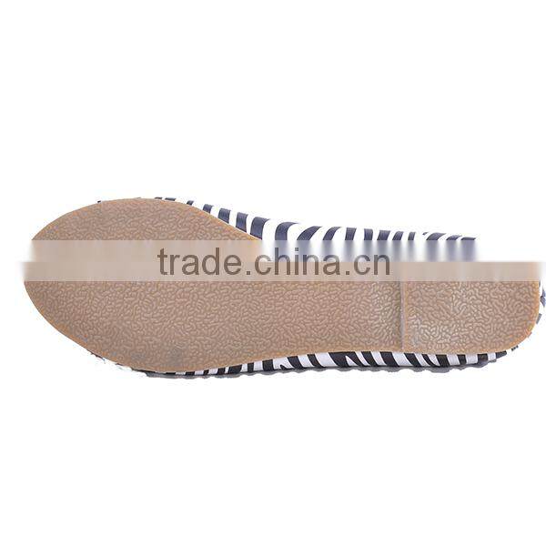 PU flat zebra girls bowknot shoes