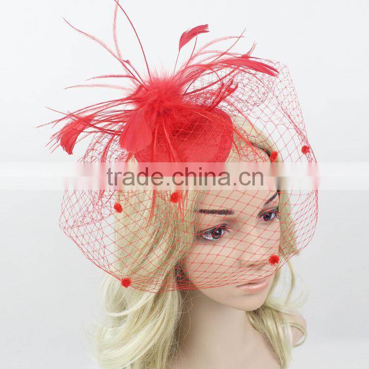 New Coming Hairclip Fascinator Mini Hat With Veiling
