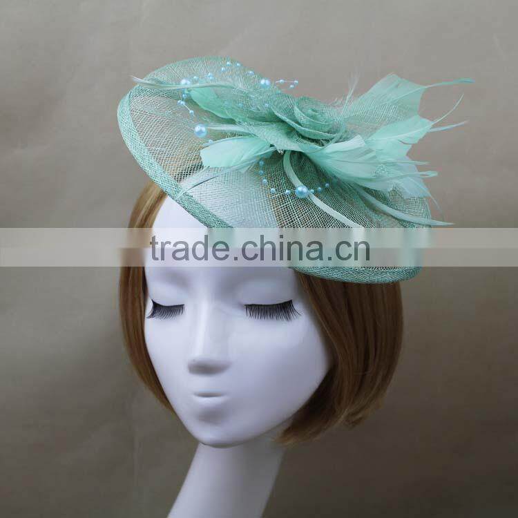 Wholesale Alibaba Beatiful Sinamay Fabric Hair Fascinator Hat Accessories