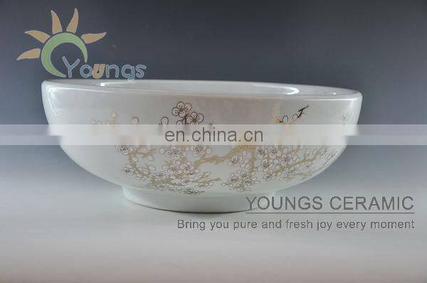 Oriental Hand Painted Ceramic Porcelain Wash Basin Bowl For Hotel