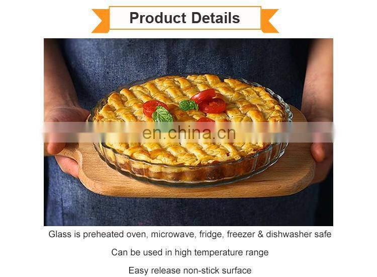 A Round Of Heat Resistant Glass Pizza Baking Dish