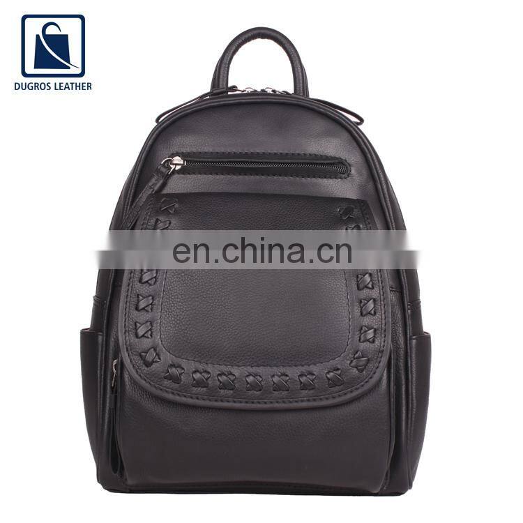 Factory Direct Sale Cotton Lining Material Zipper Closure Type Genuine Leather Unisex Backpack Bag at Competitive Price