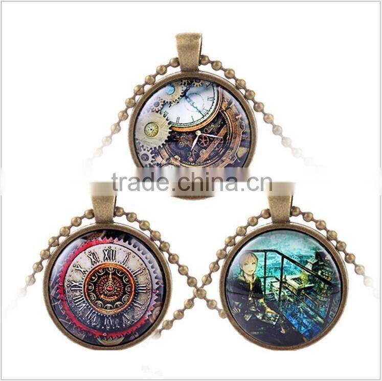 30mm steampunk necklace retrospective bronze pendants cheap price