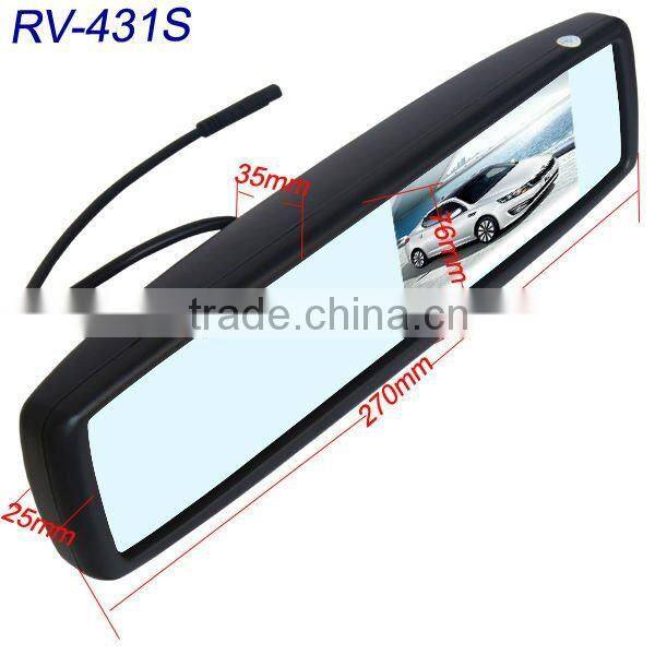 4.3inch car rear view car mirror with sensor camera