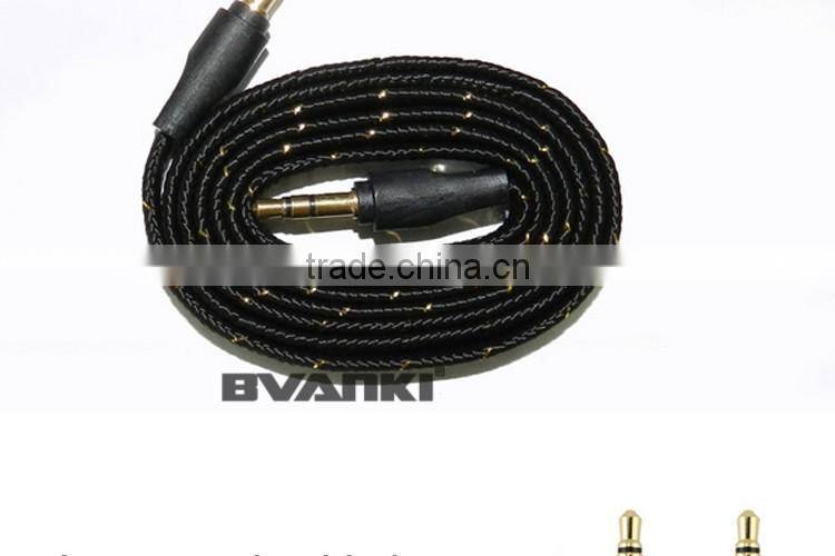 new products 2016 Quality nylon braided Aux cable 3.5mm male male colorful audio cable bulk buy from china