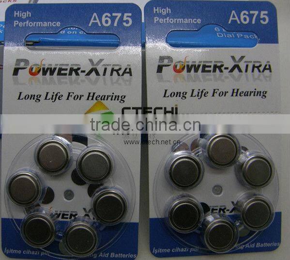 1.4V A13 Zinc-air button battery in Blister Card for hearing aid