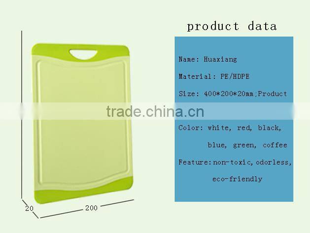 high quality plastic pe chopping board with round or rectangle shape