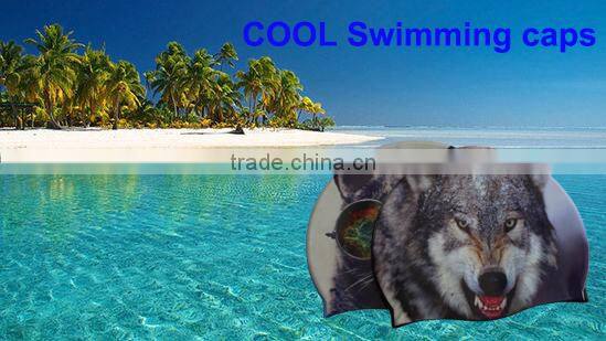 Fashionable Quality Adult / Kid sizes customized logo printed waterproof silicone swimming cap 100%
