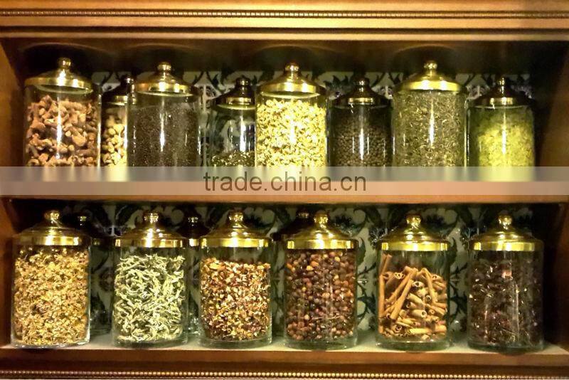 Glass Candy Jar With Brass Cover SK1420