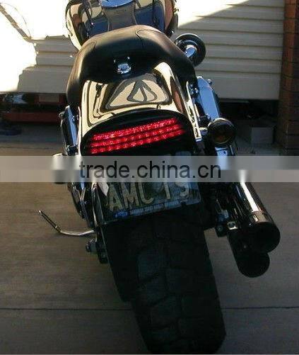 Smoked and integrated LED tri-bar tail lamp light for Harly Davision