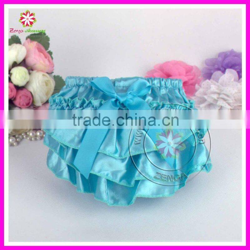 Fashion zebra print baby bloomers girls satin diaper cover nappy cover