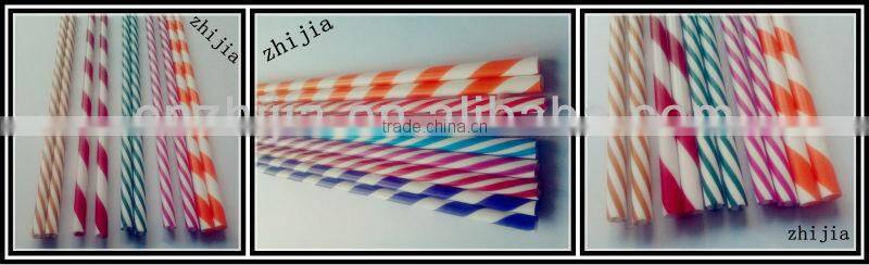 Plastic striped acrylic straws of drinking