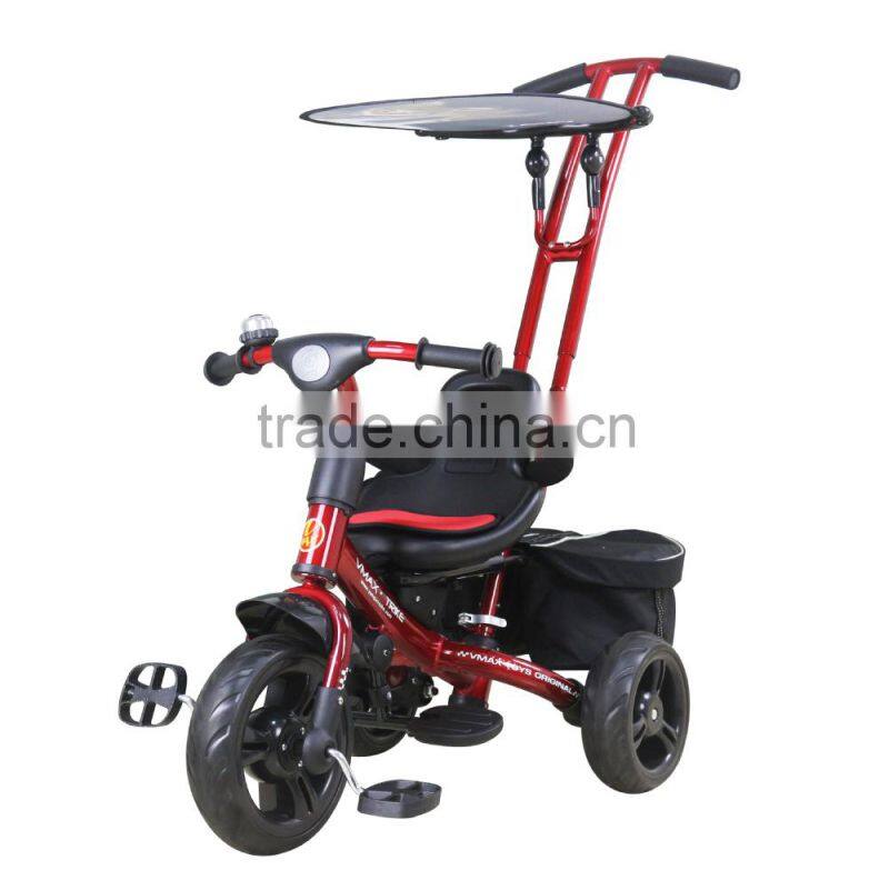 Baby Tricycle/quality baby stroller/baby bicycle with pedals, rear bags, sun-fender, bell ring/ children bike YQ10-36