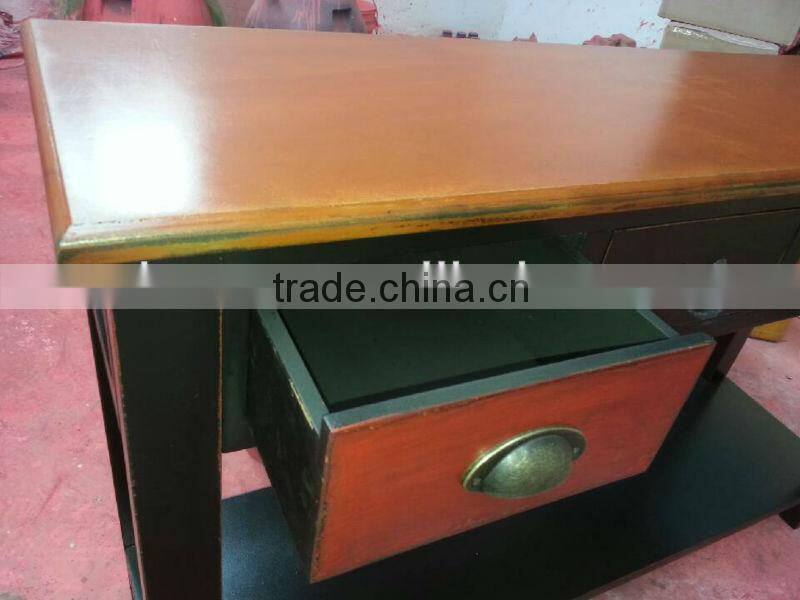 Shabby chic vintage French antique wooden drawer table