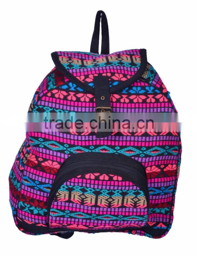 Jacquard Acrylic Fabric Backpack Bag