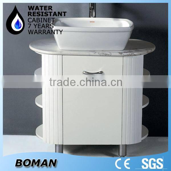 new style wall mounted bathroom cabinet with wash basin, mirror and light