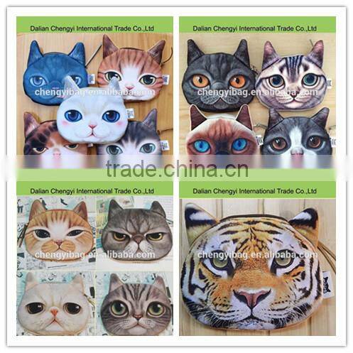 Wholesale cute 3D cat kitten coin purse change purse