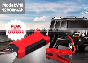 12V Portable Emergency Car Battery Power Starter with intelligent jump booster cable