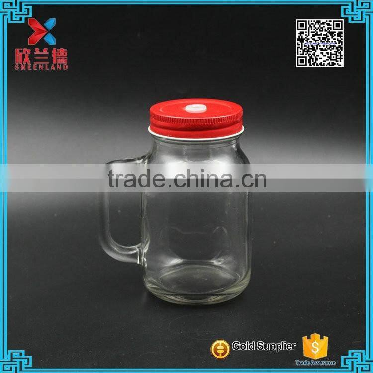 600ml clear glass mason jars glass containers for food storage with handle
