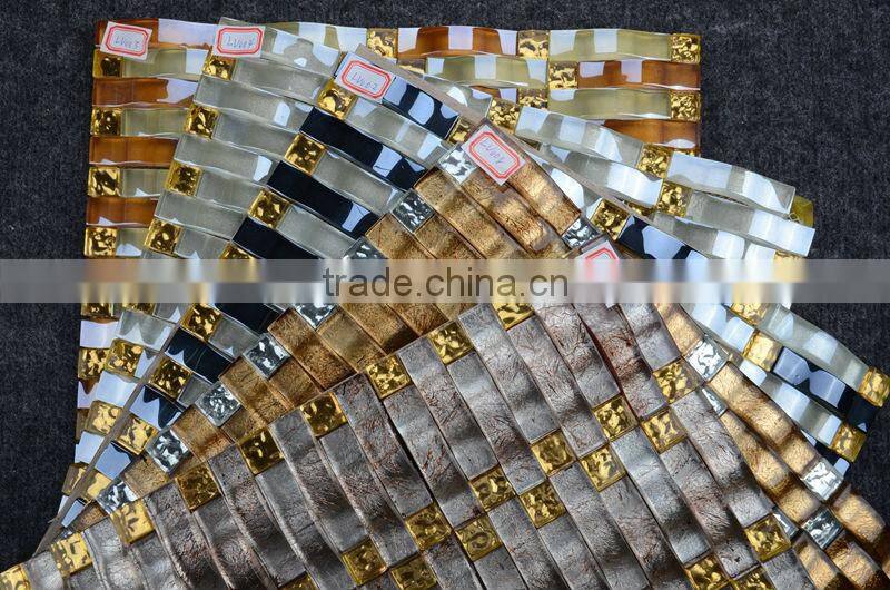 GT007 300X300mm foshan factory low price decorate stainless steel mosaic mix glass mosaic