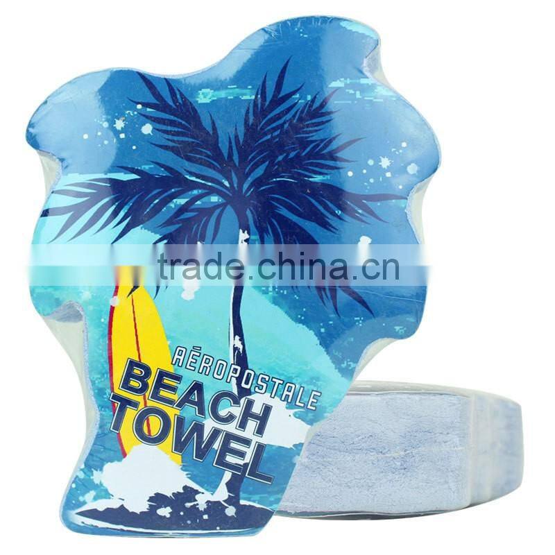 China supply 300g 100 cotton compressed beach towel