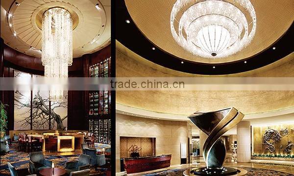 6 arms fabric shade living room pendant lighting indoor pendant lighting with crystal pendant